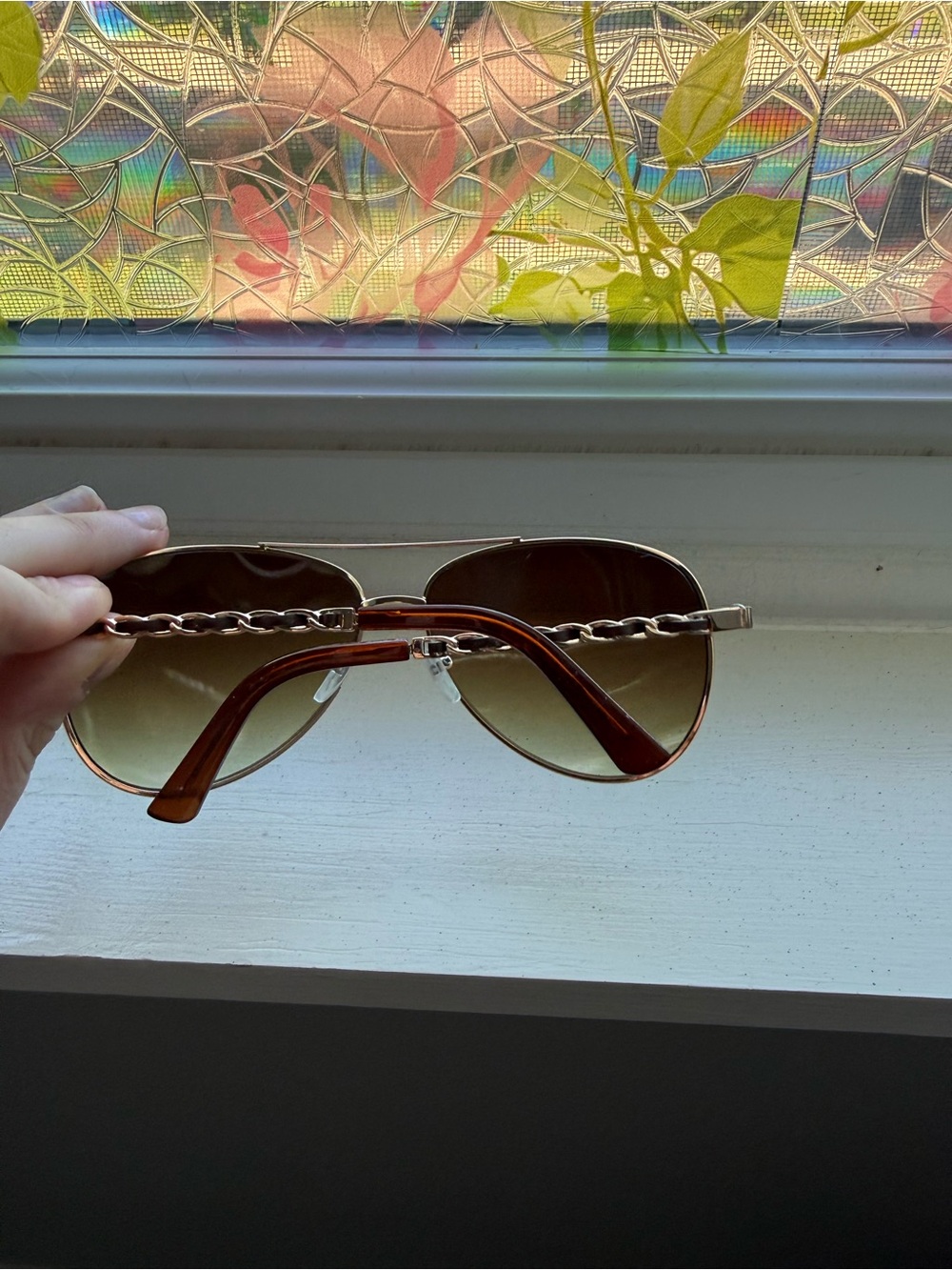 Aviator Women’s Gold Tone Sunglasses - Picture 2 of 2
